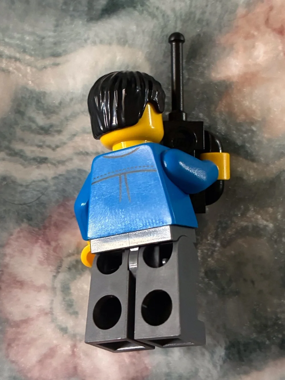 LEGO Minifigure with Blue Jacket and Black Hair